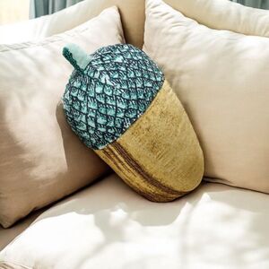 John Derian Target Thanksgiving Beaded Acorn Plush Pillow 17x14 NEW